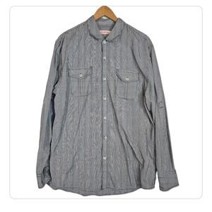 Michael Brandon Men's XL Button Up Shirt Black White Check Long Sleeve L/S